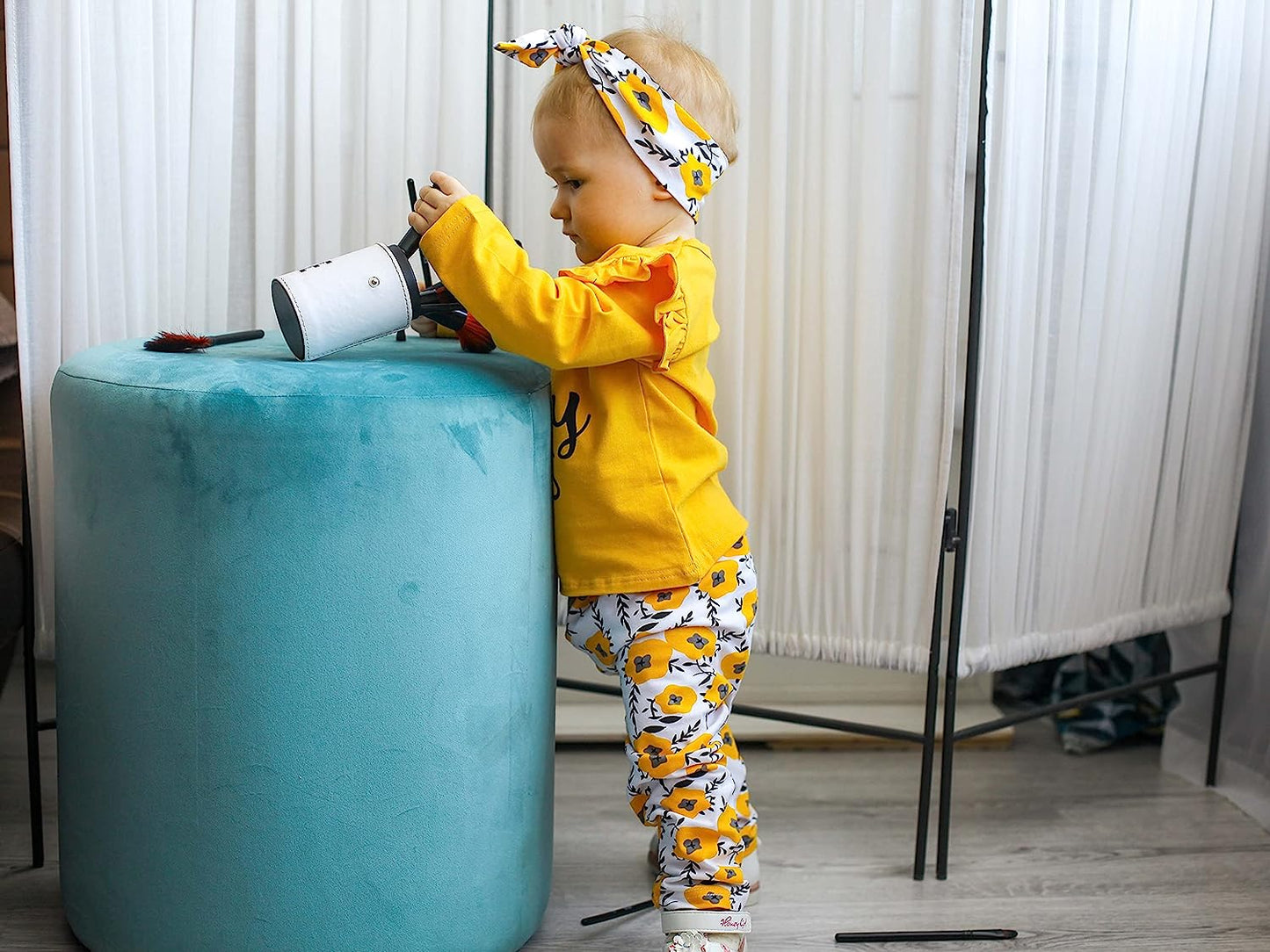 3Pcs Baby Girl Clothes Long Sleeve Letter Tops Casual Pants and Headband Outfit Set