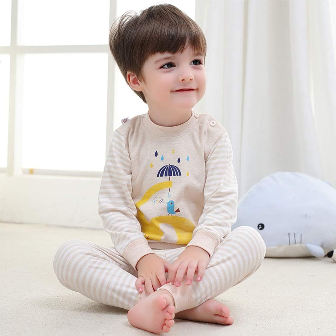100% Organic Cotton Baby Boys Girls Pajamas Set Long Sleeve Sleepwear(3-4T,Pattern 5)