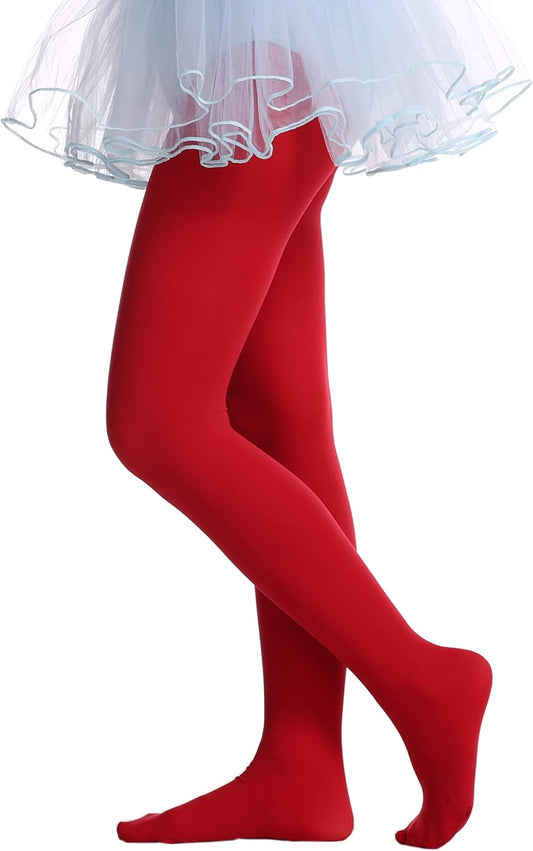 Girls Semi Opaque Footed Tights, Microfiber Tights