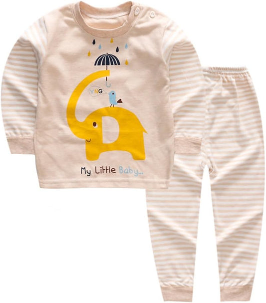 100% Organic Cotton Baby Boys Girls Pajamas Set Long Sleeve Sleepwear(3-4T,Pattern 5)